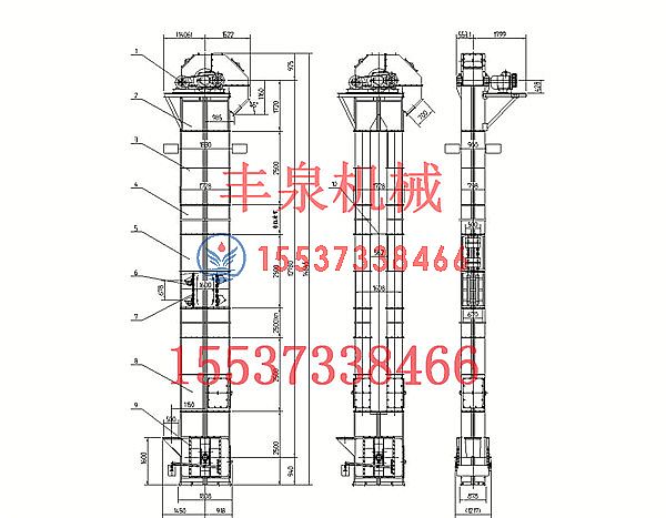 TH500環(huán)鏈鬥式提(tí)升機圖紙