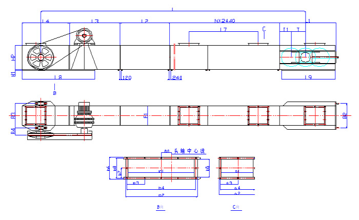 HS係列刮板輸送機圖紙
